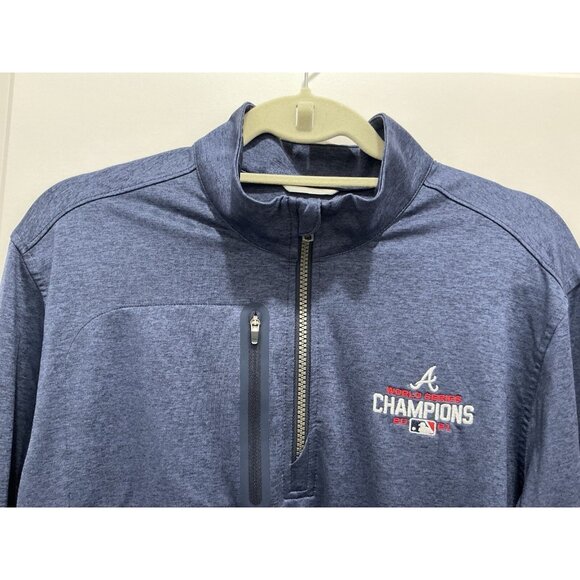 Atlanta Braves Cutter & Buck Pullover Medium 1/4 Zip Ladies 2021 Championship - Picture 2 of 8